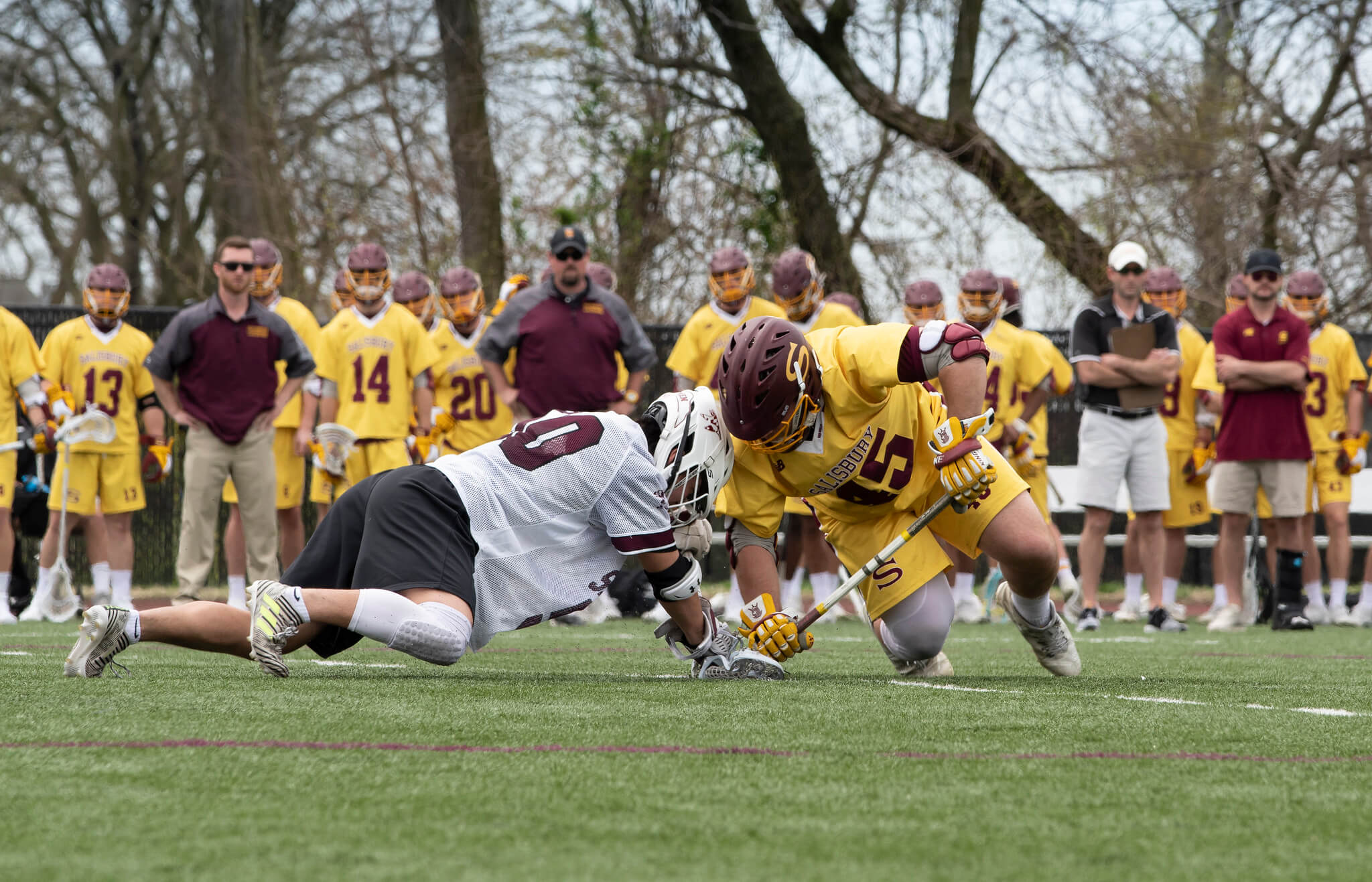 Washington College men's lacrosse faces off agaisnt rival, Salisbury in the 2019 War on the Shore match-up
