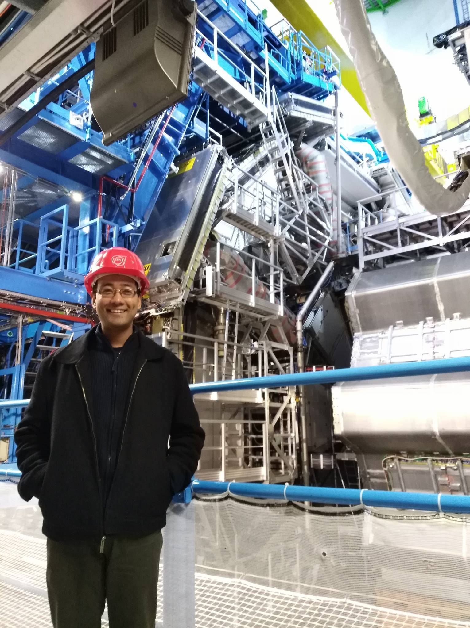 In front of the ATLAS detector at CERN