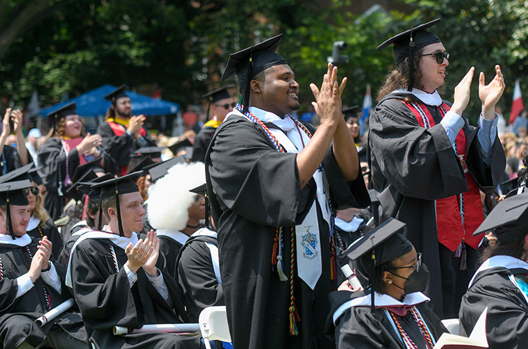 Students cheer at the 2023 Commencement Ceremony