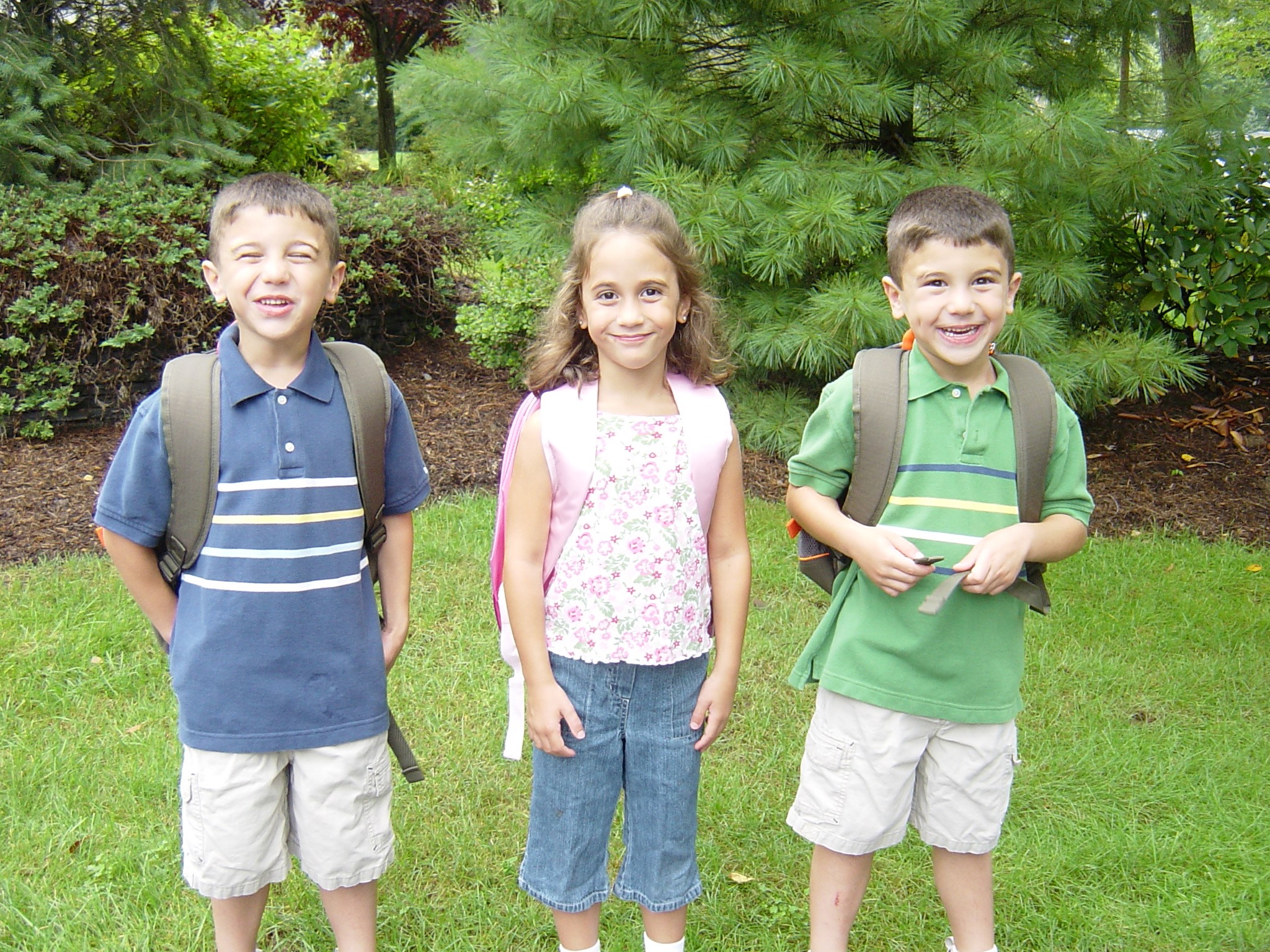 Ruvo Triplets first day of school