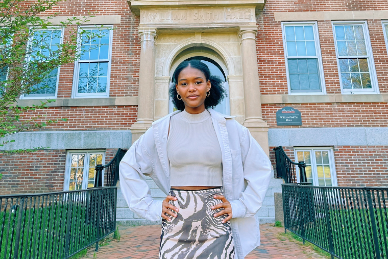 Salamata Jalloh '22 pictured outside William Smith Hall