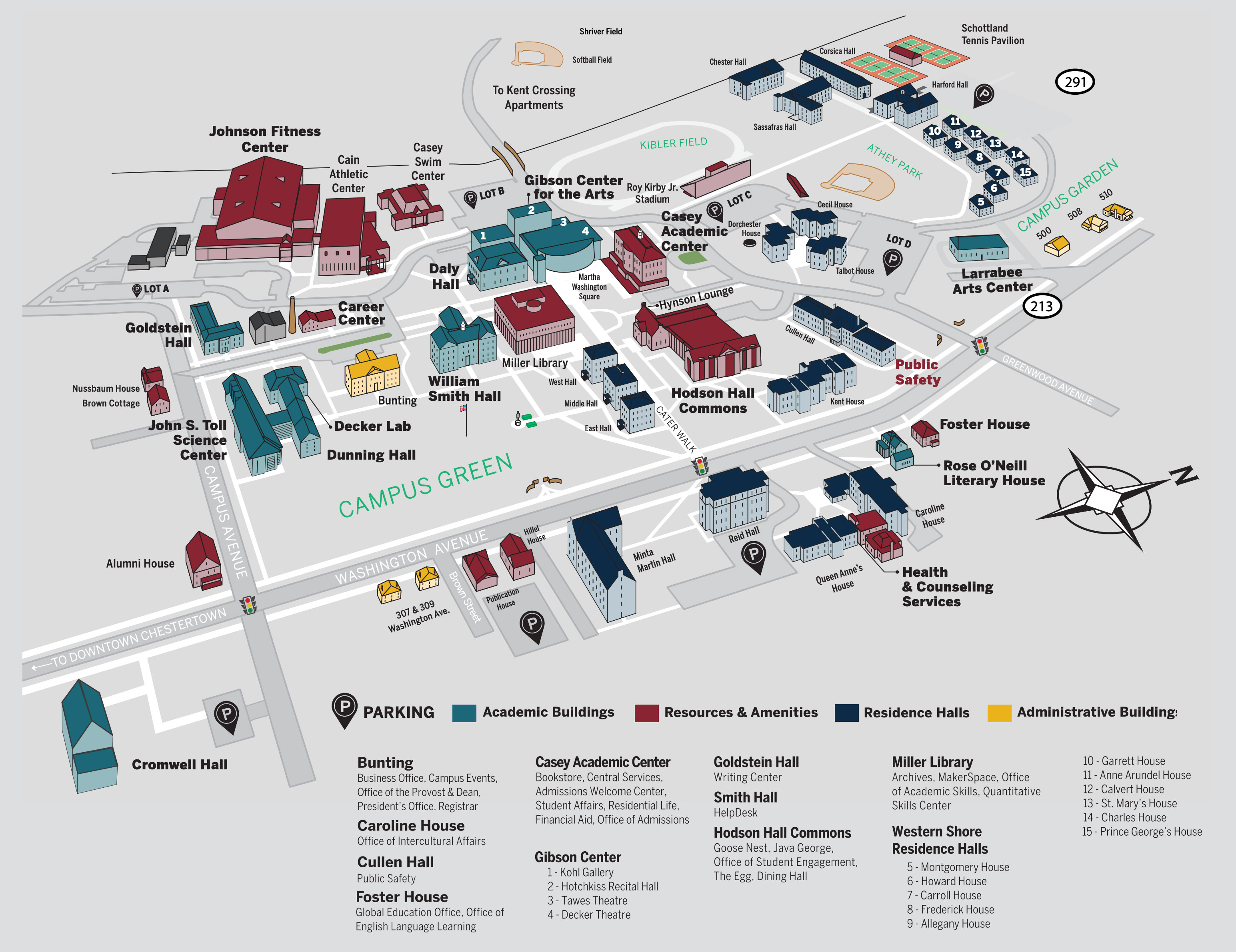 Washington College Campus Map