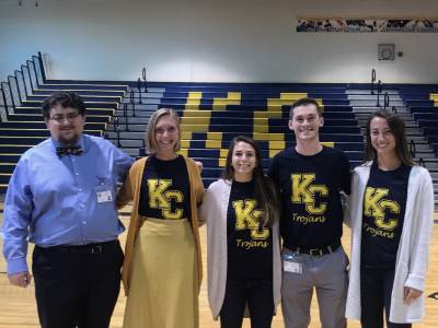 teachers and Washington students in Kent County public school spirit wear