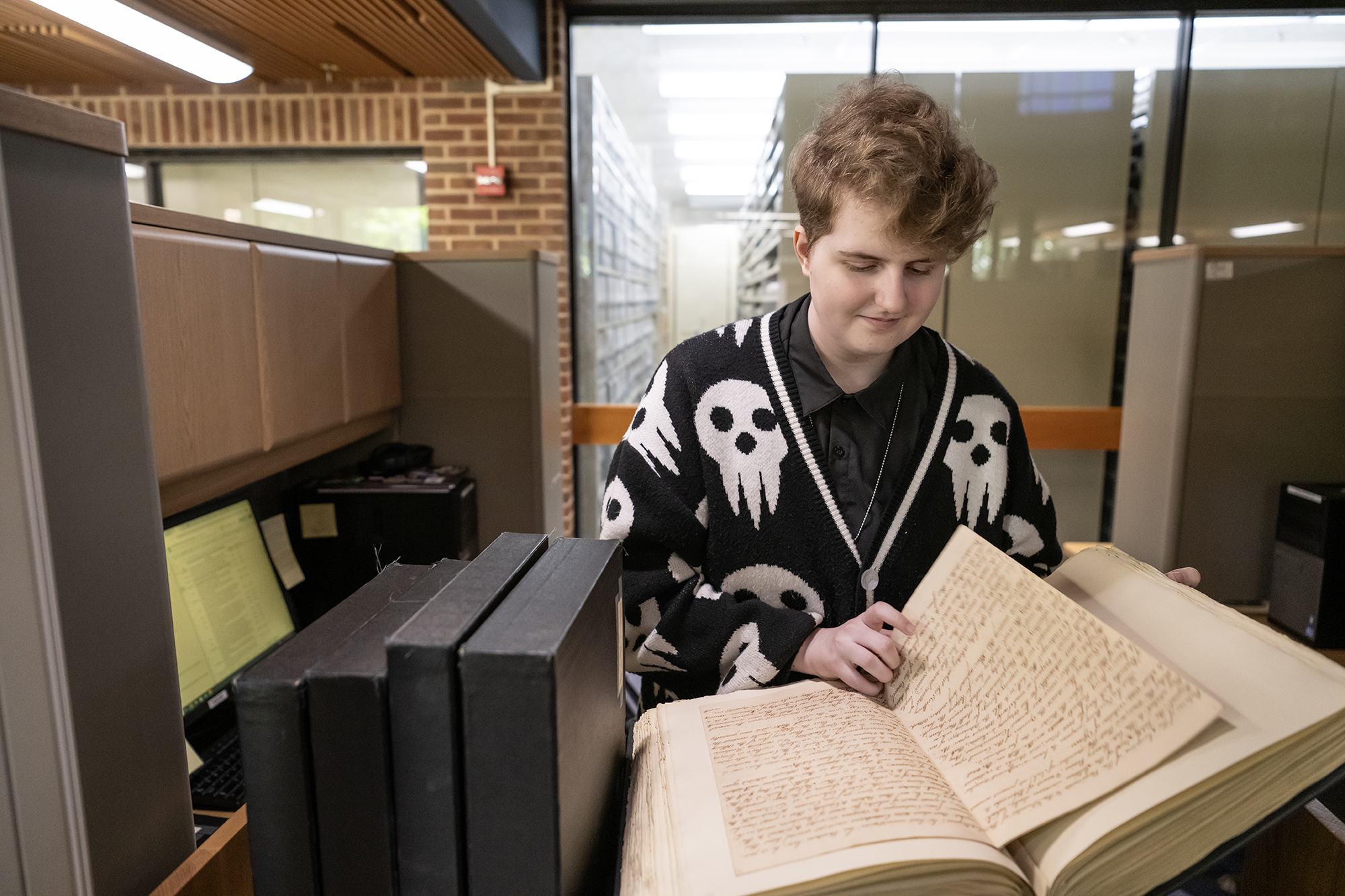 student working in the maryland state archive