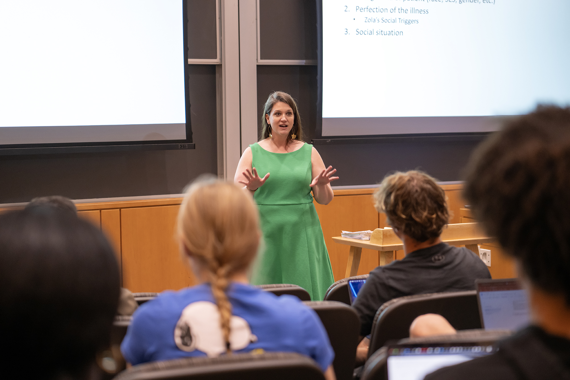 teaching in a classroom