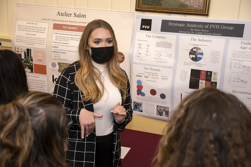 A poster session in the Casey Academic Center