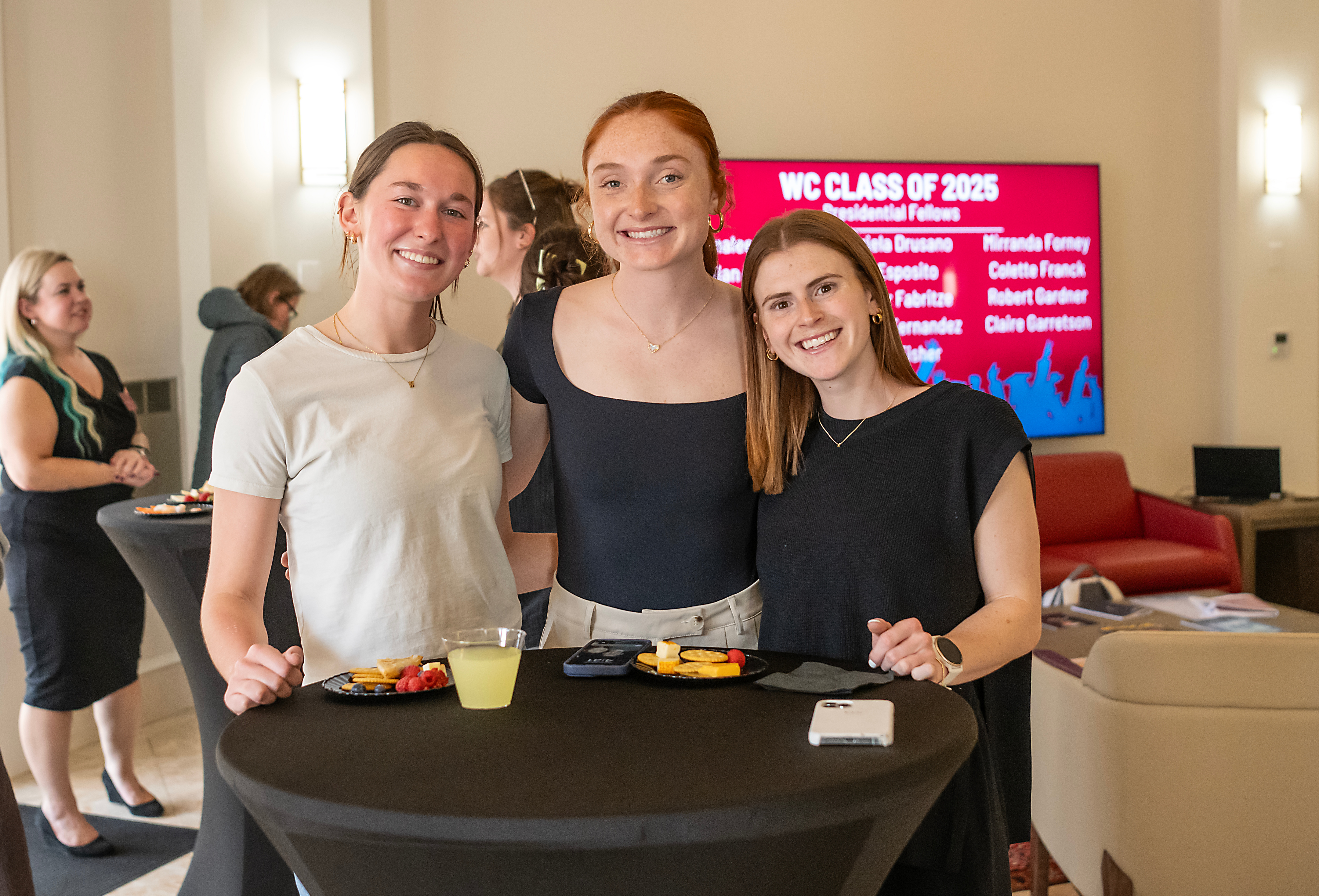 Students selected as Presidential Fellows at a reception
