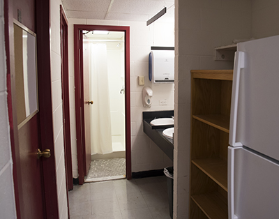 bathroom in a quad dorm