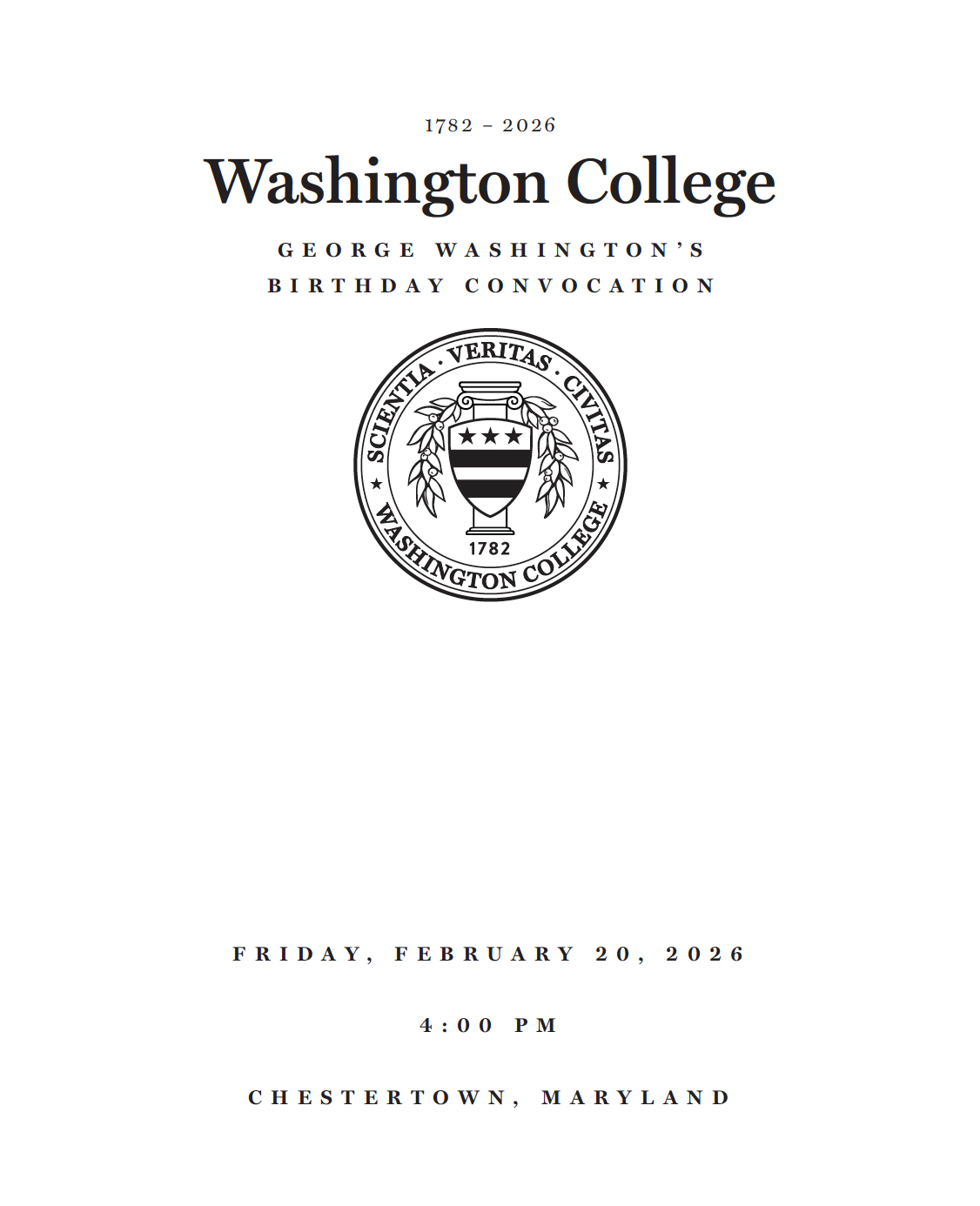 cover of 2026 Birthday Convocation program