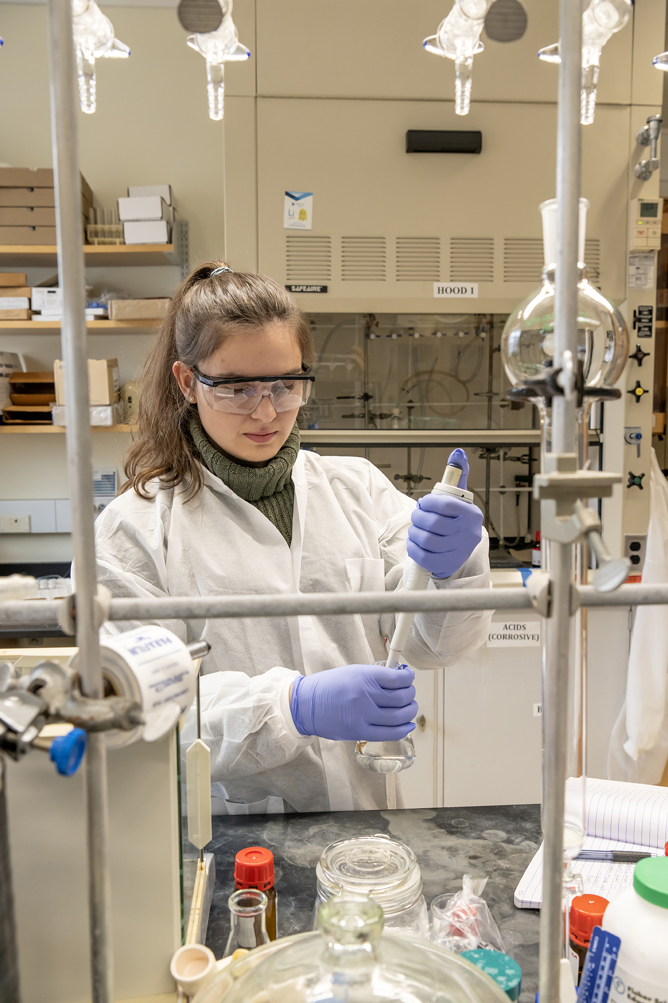 student working in the lab