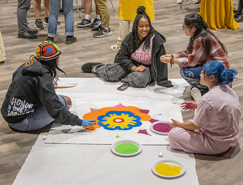 students celebrating dawali