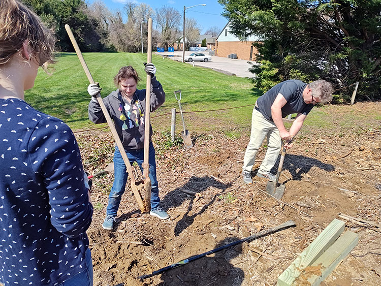 Digging holes for deck