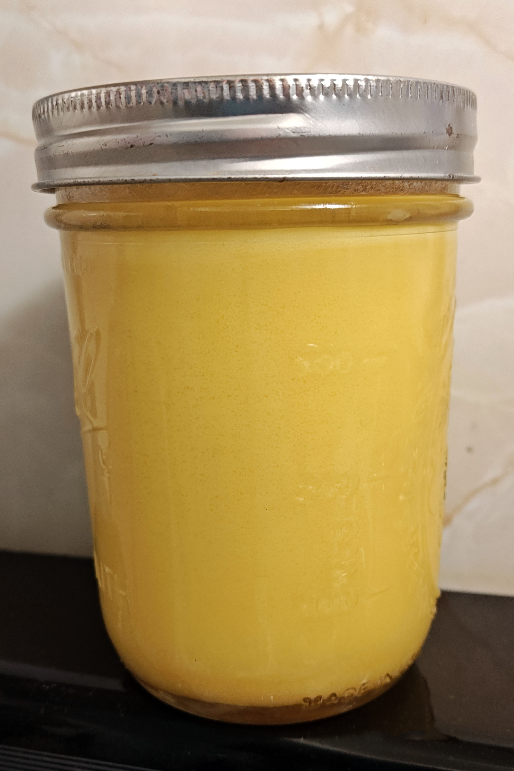 Jar of homemade ghee