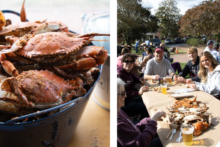 Crab Feast at Washington College's 2025 Homecoming Weekend. 