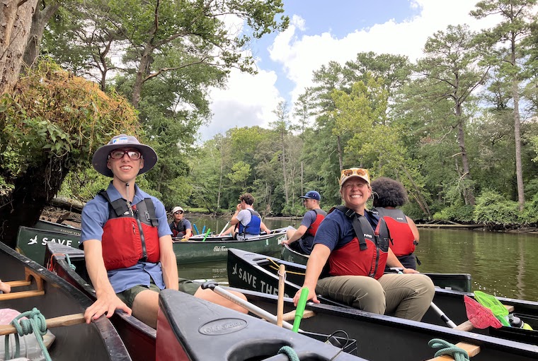 CES CBF summer campers in canoes