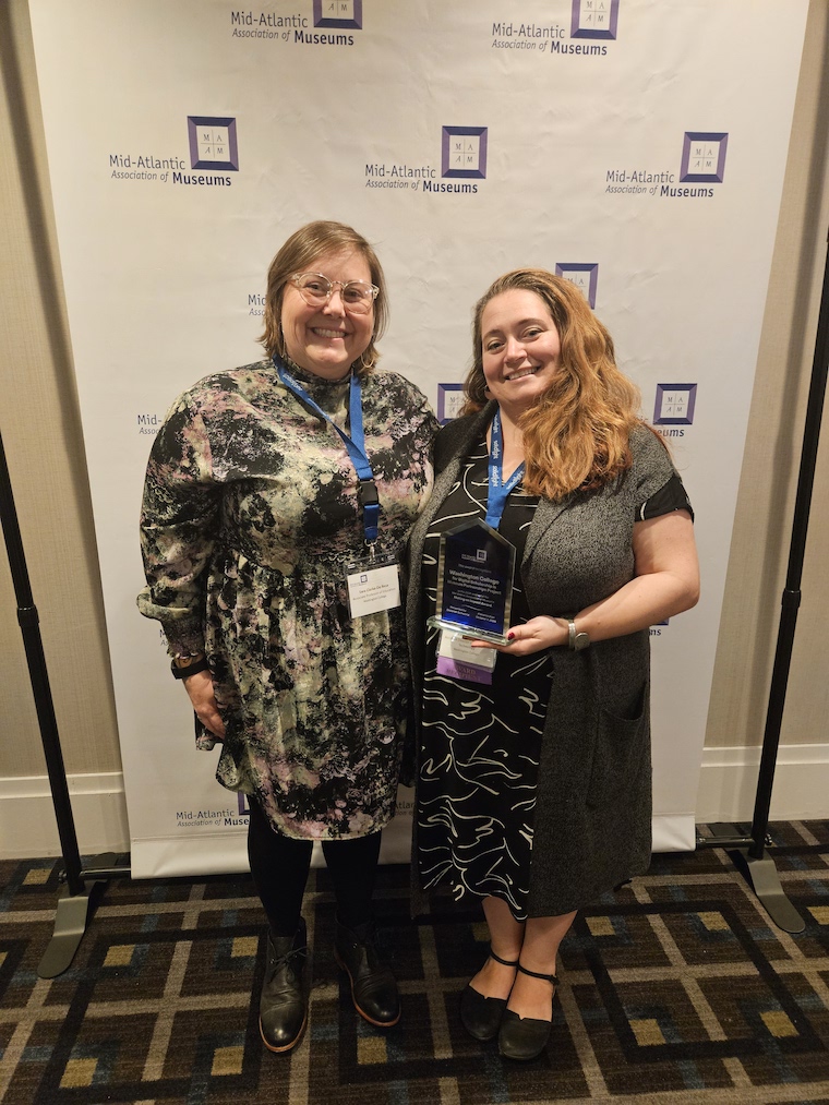 Washington College professors of the Digital Scholarship in Museum Partnerships project recognized by the Mid-Atlantic Museums Association with their prestigious Making an Impact Award.