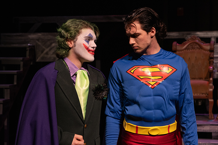 joker and superman in batman-inspired adaptation of hamlet