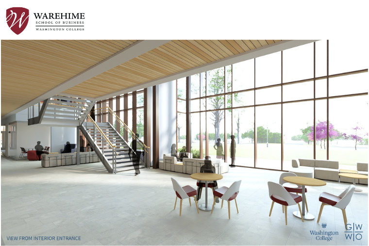 Inside the Warehime School of Business at Washington College. 