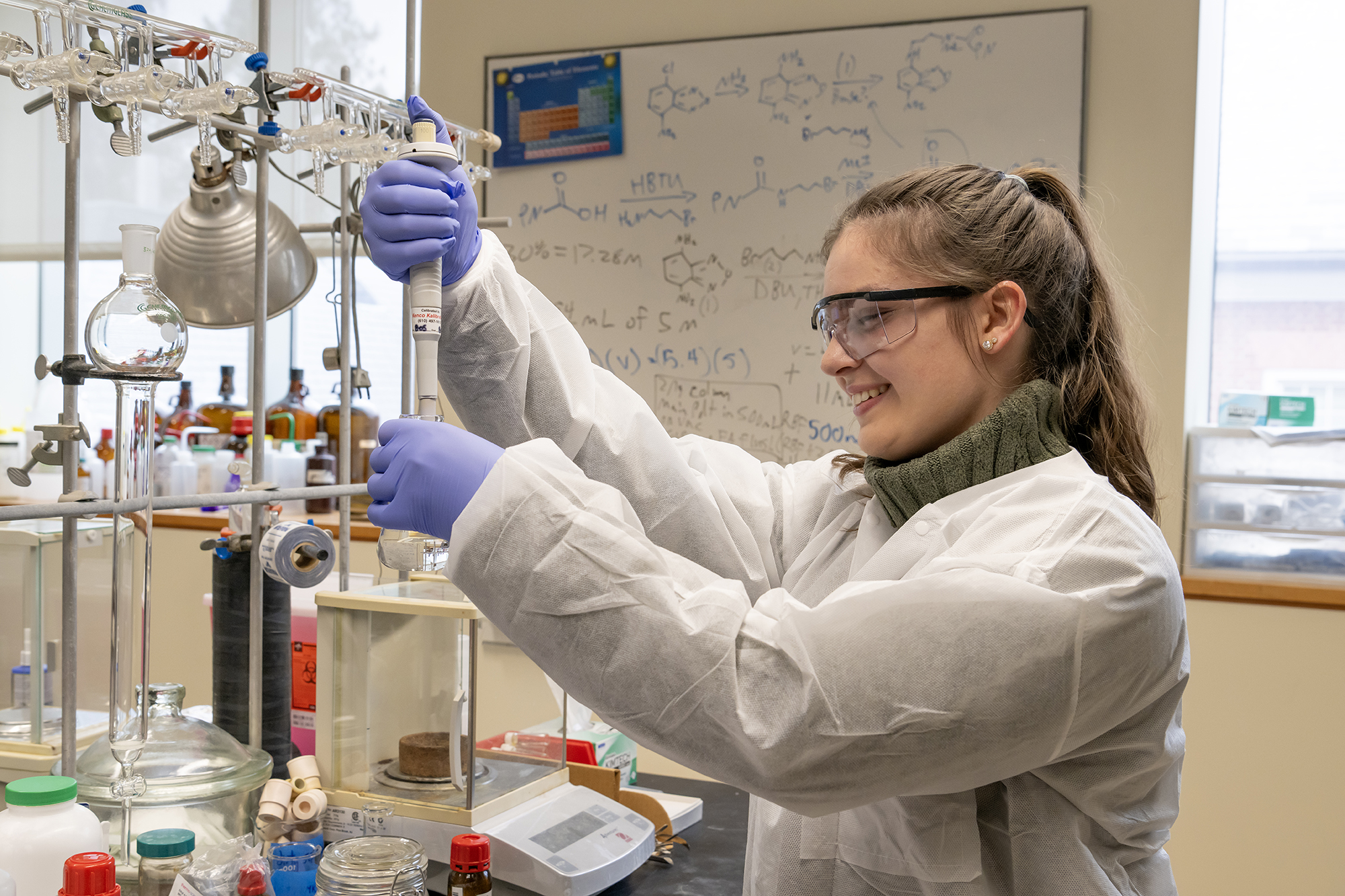 student working in the lab