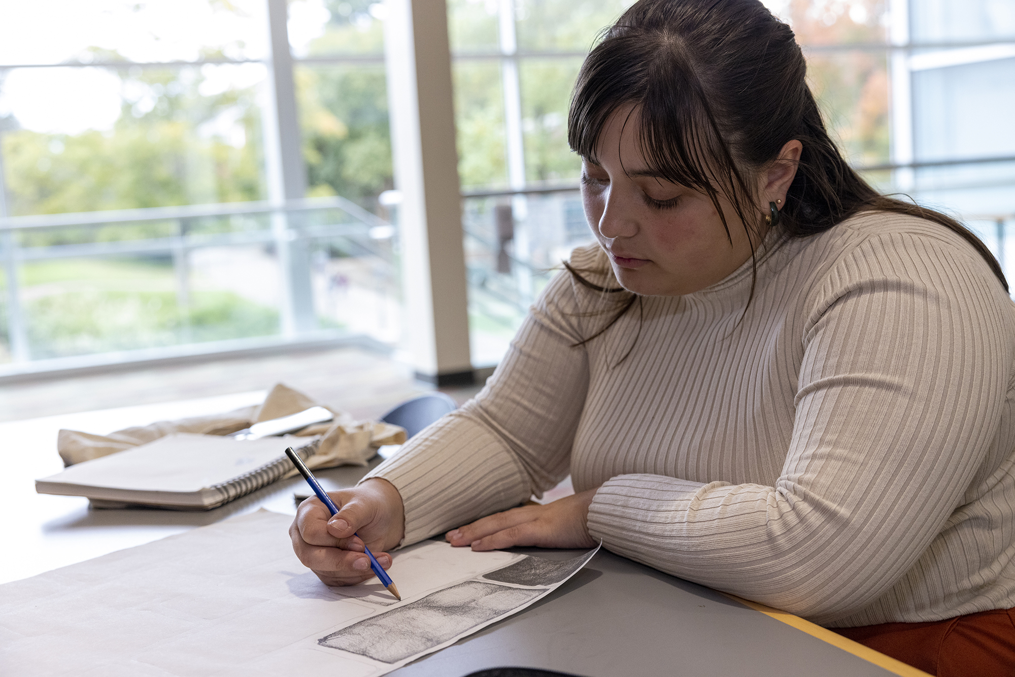student drawing