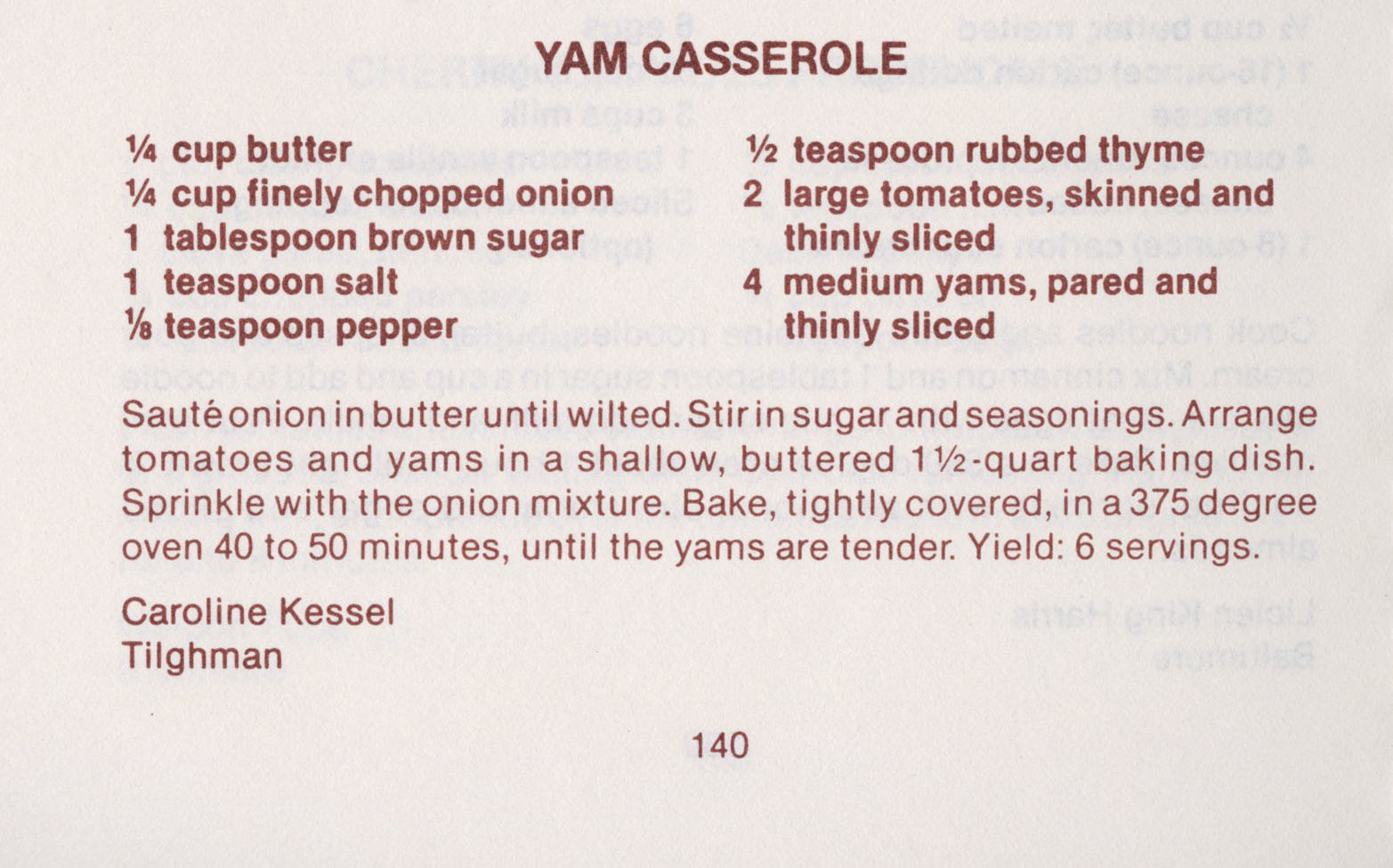 Yam Cassarole Yam Cassarole