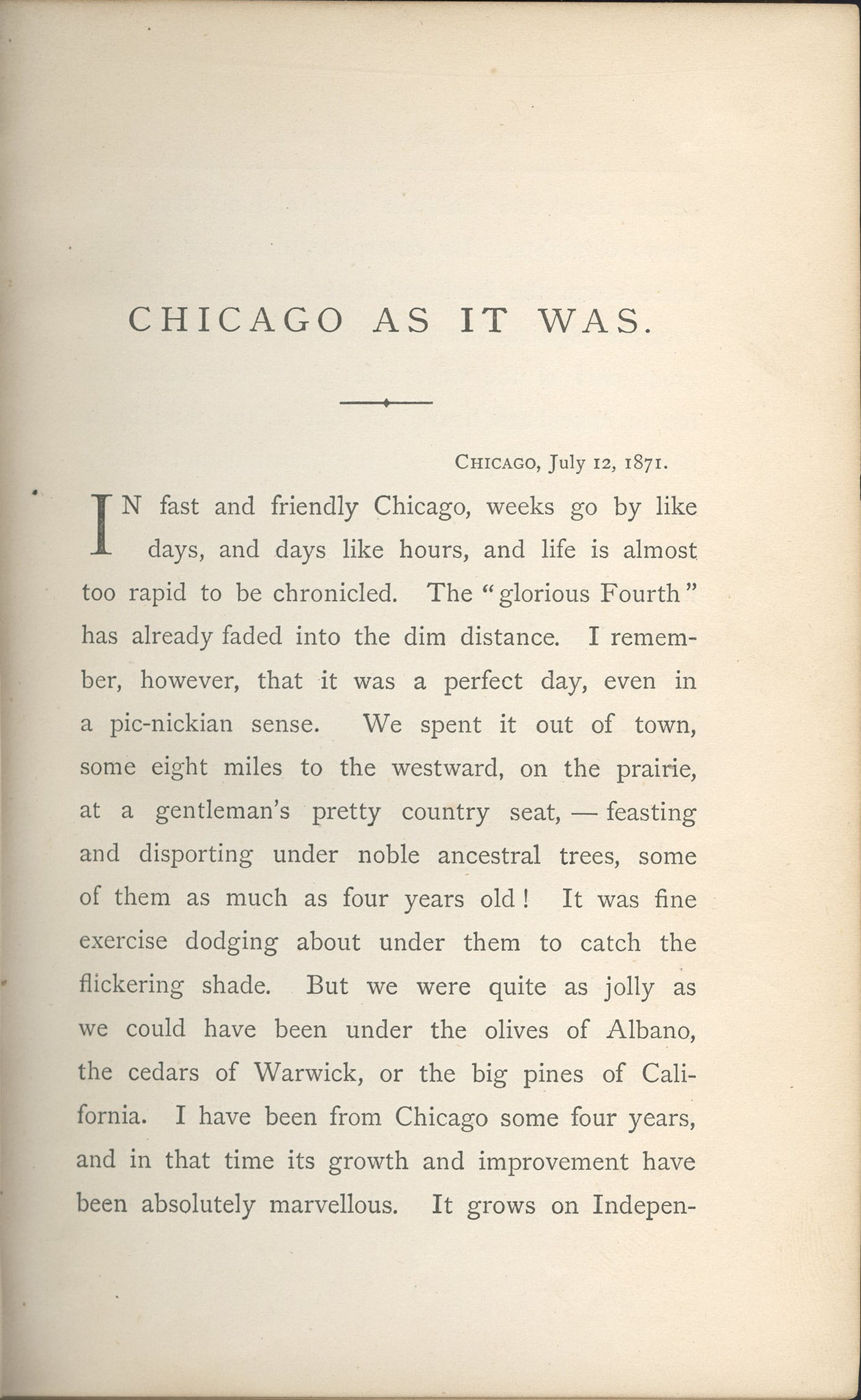 Chicago as it was