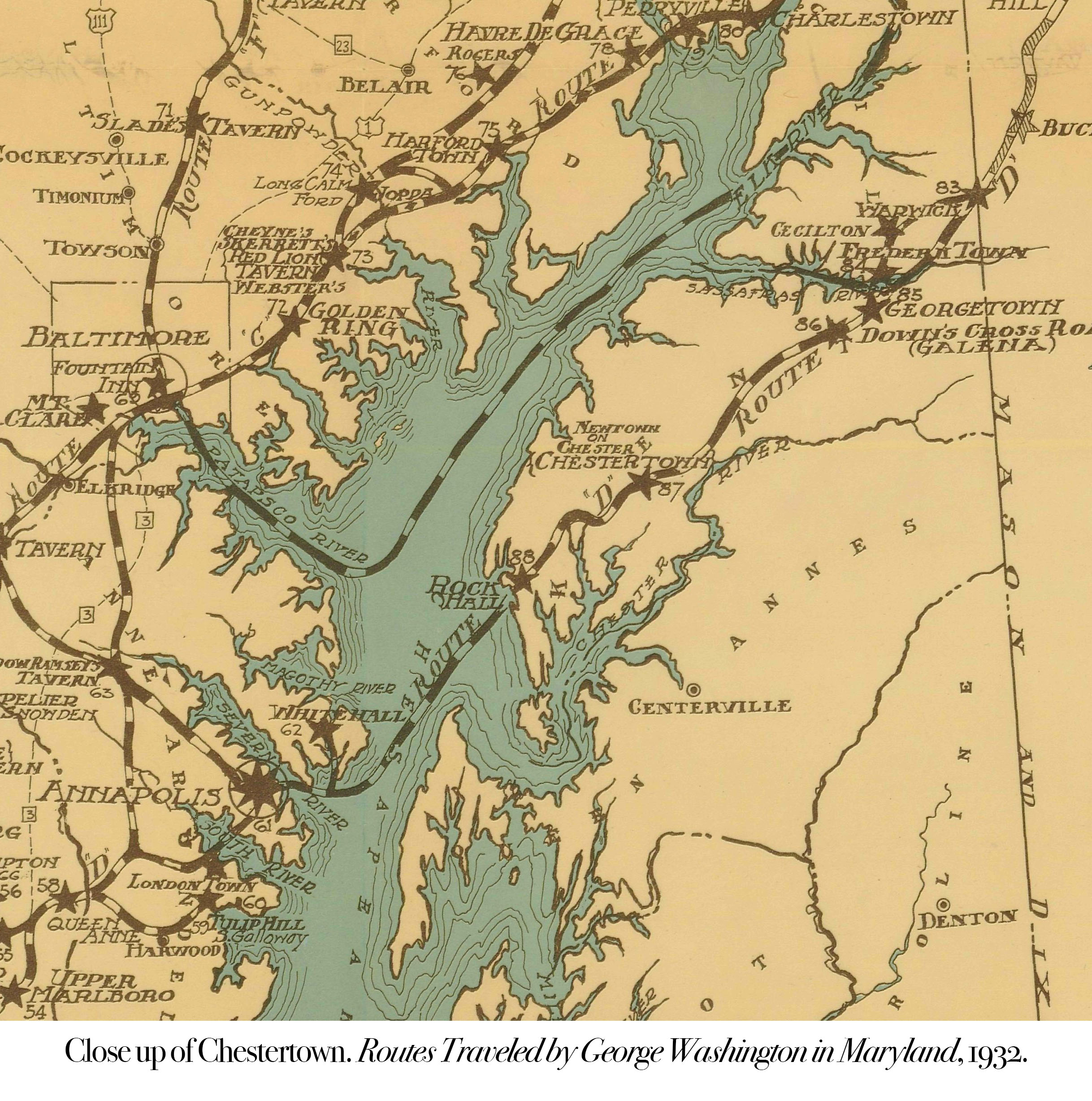 Route through Chestertown