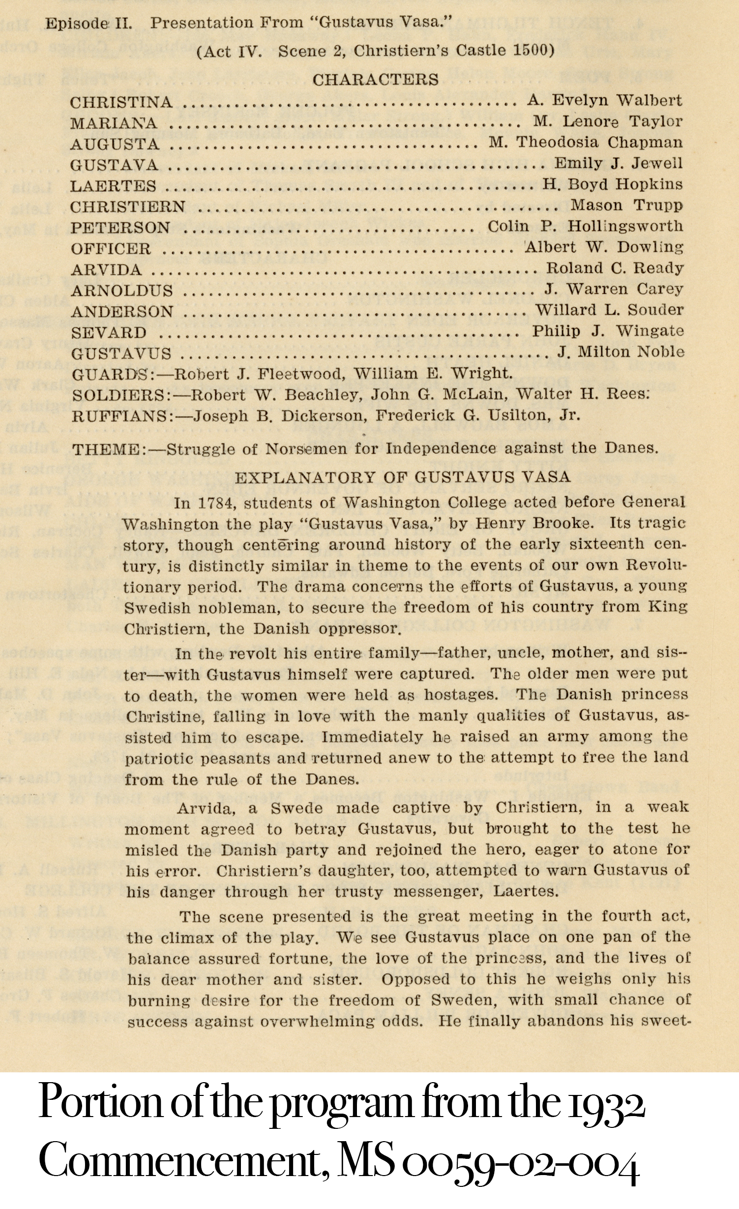 Play put on for Washington