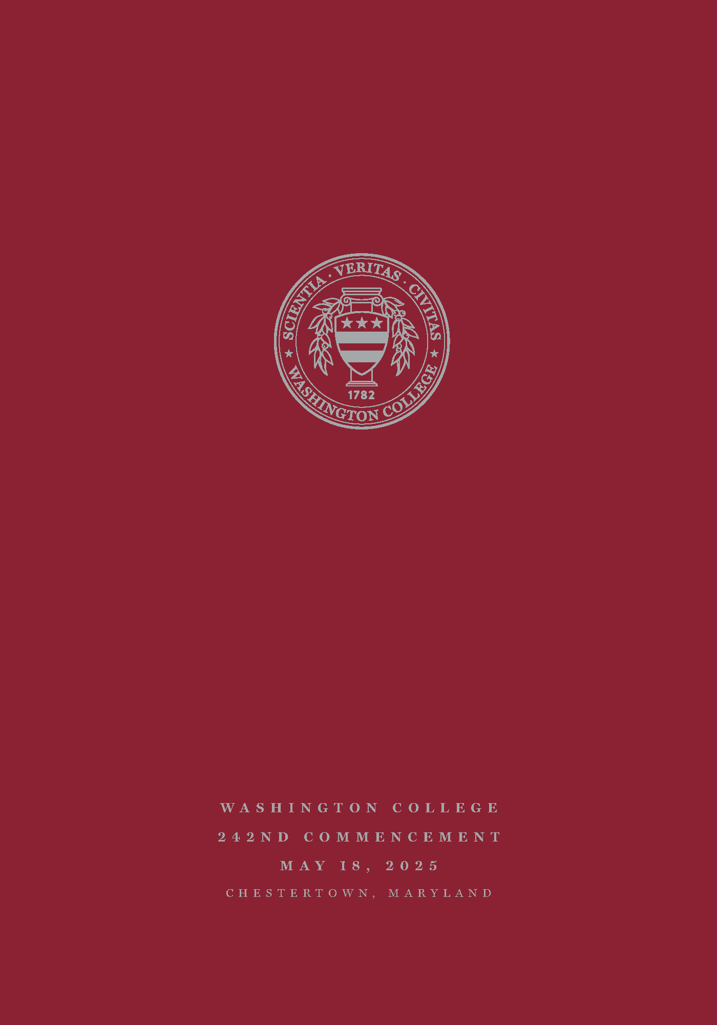 front page of 2025 commencement program