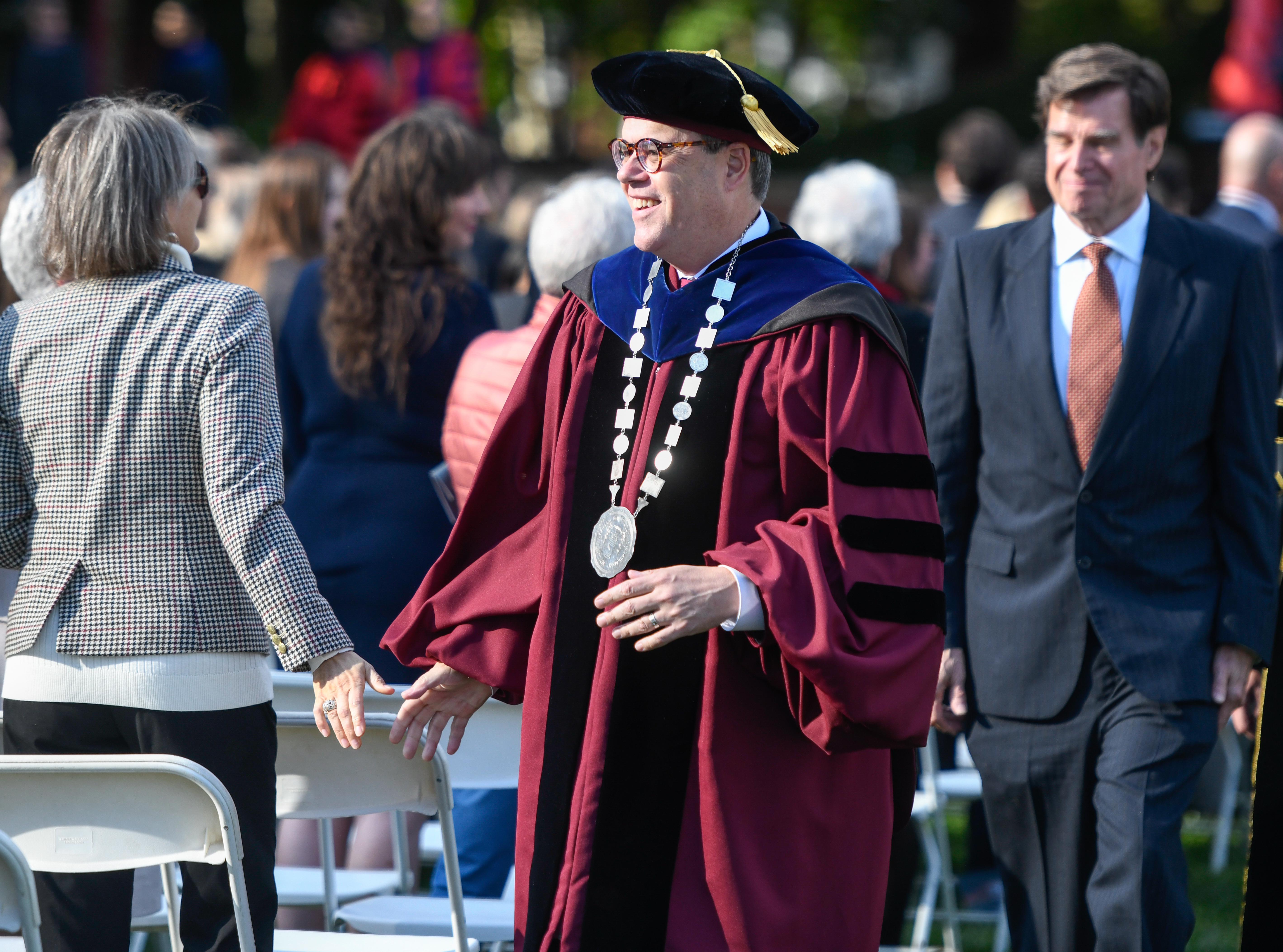 President Sosulski greets guests after the inauguration ceremony