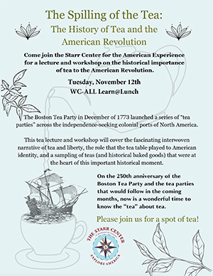 Flyer for The Spilling of the Tea event