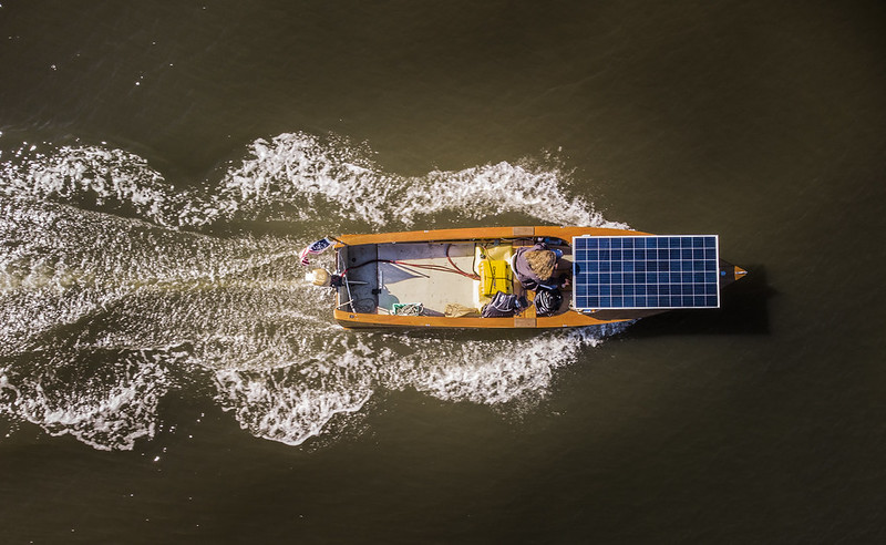 Solar-powered boat